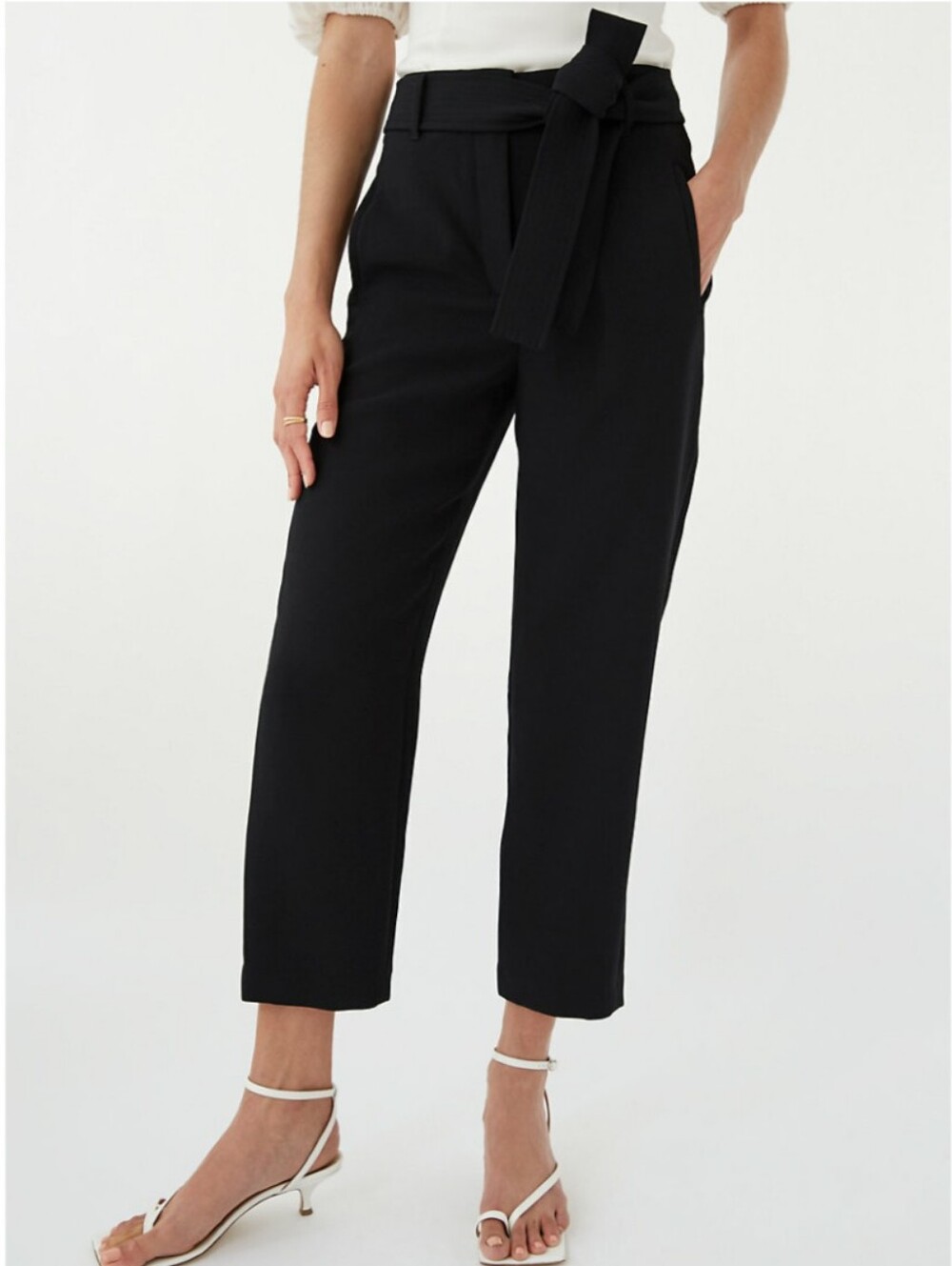 Wilfred tie front pants crepe black size 0